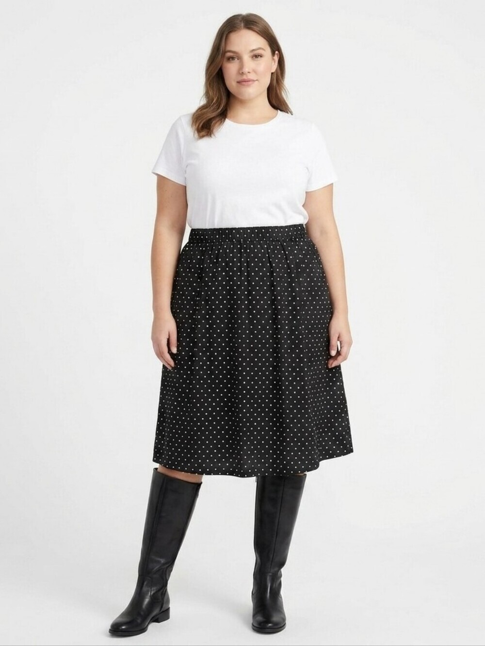 Jessica London B/W Polka Dot 20W Skirt